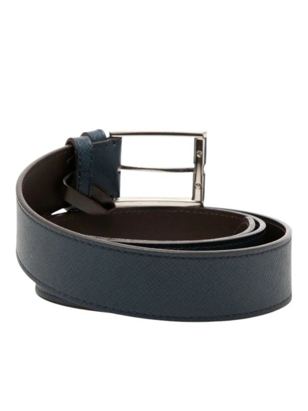 Louis Vuitton 95 36 Navy Brown Leather 1- Belt